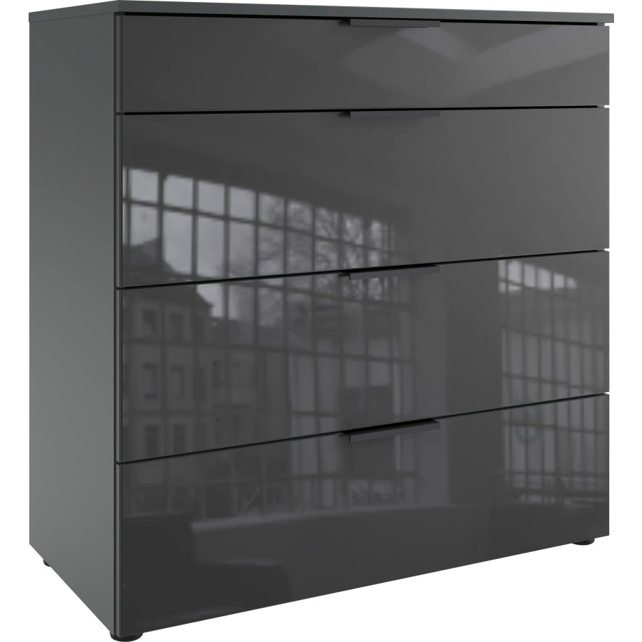 Wimex Ladekast Level36 black C by fresh to go met glaselementen voor, soft-closefunctie, 81 cm breed afbeelding 1