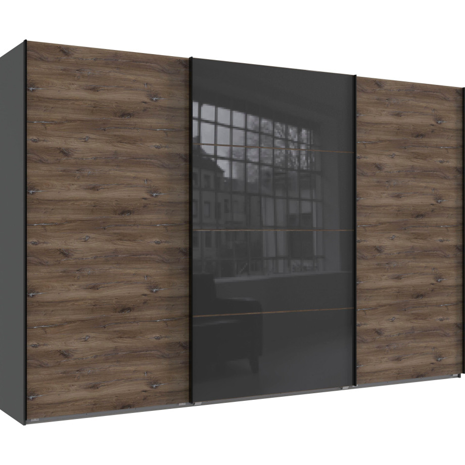 Wimex Zweefdeurkast Norderstedt Inclusief 2 stoffen dozen en 2 extra planken, met glasdeur afbeelding 1