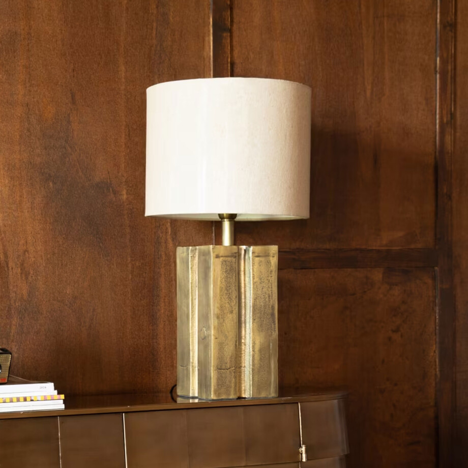 Dutchbone Tafellamp 'Roc' Linnen, 62cm hoog afbeelding 