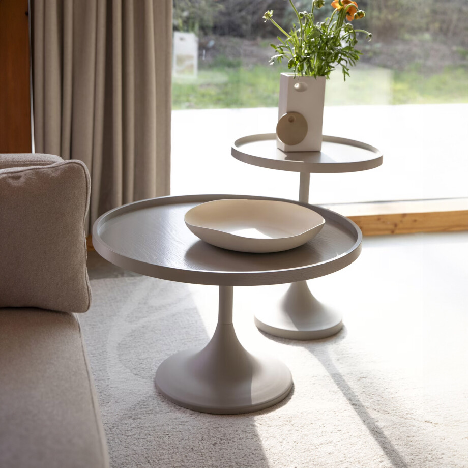 Zuiver Ronde Salontafel 'Jason' 69cm, kleur Beige Zuiver Ronde Salontafel 'Jason' 69cm, kleur Beige afbeelding 1