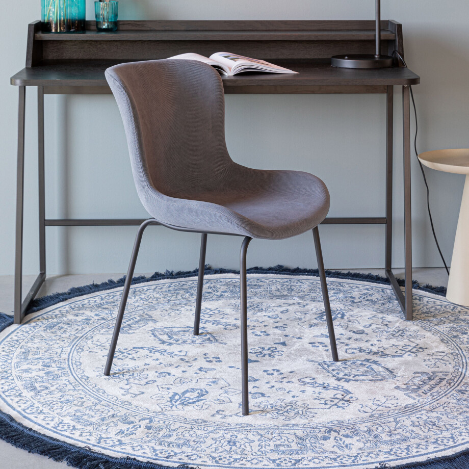 ZILT Eetkamerstoel 'Mauricio' Rib, kleur Blauw afbeelding 1