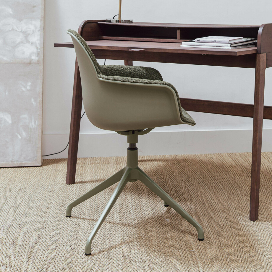 Zuiver Bureaustoel 'Albert Kuip' Met armleuning, Bouclé, kleur Groen Zuiver Bureaustoel 'Albert Kuip' Met armleuning, Bouclé, kleur Groen afbeelding 1