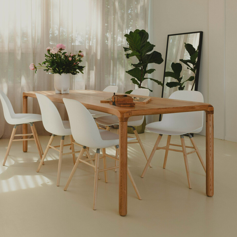Zuiver Eettafel 'Storm' Essenhout, 220 x 90cm, kleur Naturel afbeelding 