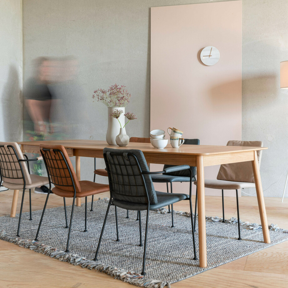 Zuiver Uitschuifbare Eettafel 'Glimps' Essenhout, 180-240 x 90cm, kleur Naturel afbeelding 1