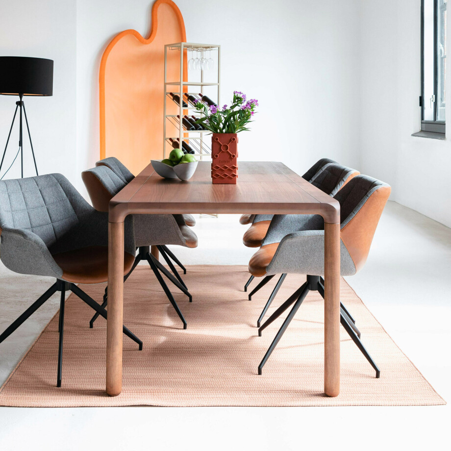 Zuiver Eettafel 'Storm' Essenhout, 220 x 90cm, kleur Bruin afbeelding 1