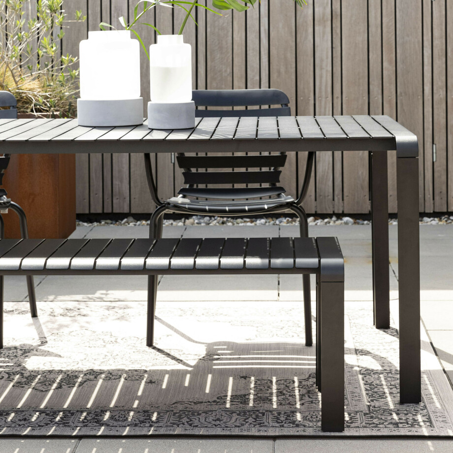 Zuiver Tuintafel 'Vondel' 214 x 97cm, kleur Zwart afbeelding 1