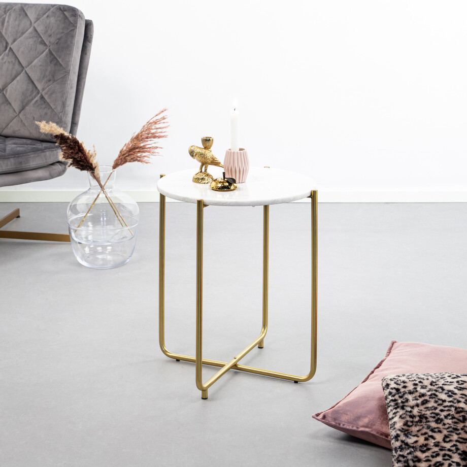Sohome Bijzettafel 'Braxton' wit marmer afbeelding 1