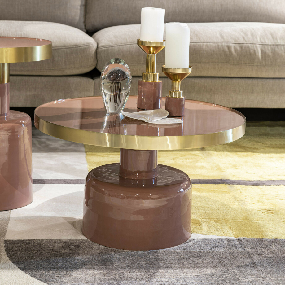 Zuiver Ronde Salontafel 'Glam' 60cm, kleur Roze afbeelding 1
