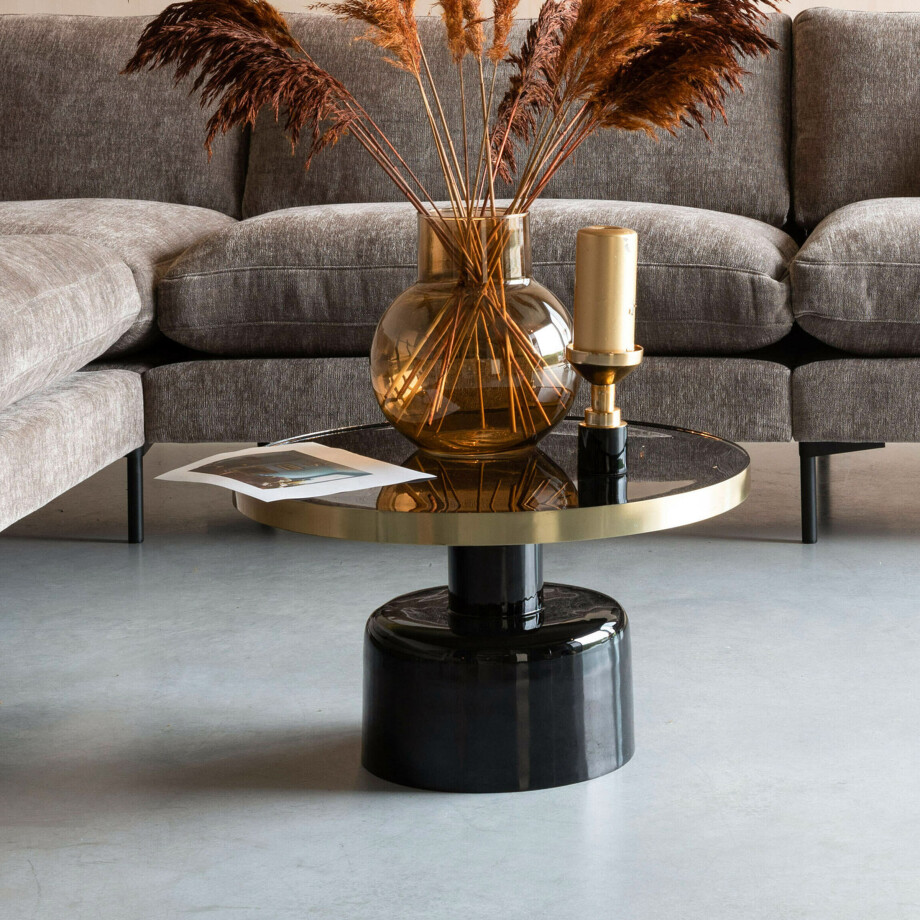 Zuiver Ronde Salontafel 'Glam' 60cm, kleur Zwart Zuiver Ronde Salontafel 'Glam' 60cm, kleur Zwart afbeelding 1