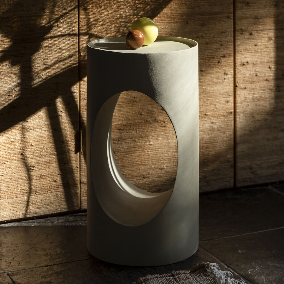 Dutchbone Ronde Bijzettafel 'Sai' 30cm, kleur Zand afbeelding 1