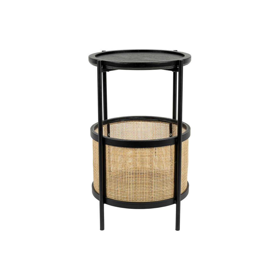 ZILT Ronde Bijzettafel 'Maddie' Rotan, kleur Zwart ZILT Ronde Bijzettafel 'Maddie' Rotan, kleur Zwart afbeelding 1