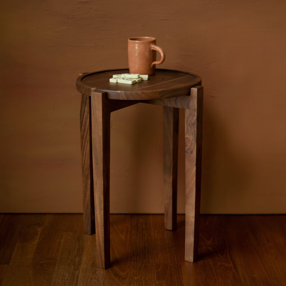 Dutchbone Bijzettafel 'Shane' Acaciahout, 40cm afbeelding 