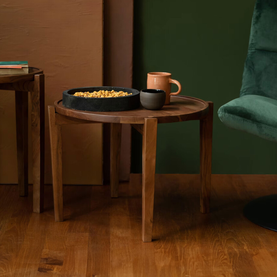 Dutchbone Salontafel 'Shane' Acaciahout, 59cm afbeelding 