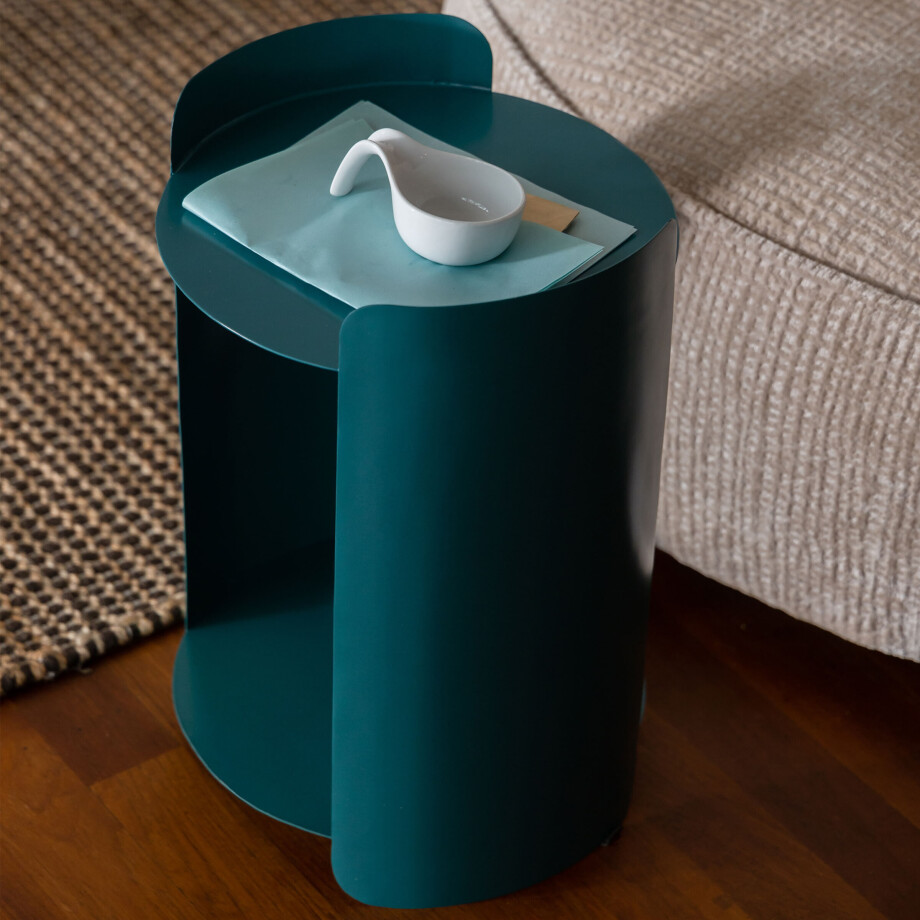 Dutchbone Bijzettafel 'Navagio' 31cm, kleur Blauw Dutchbone Bijzettafel 'Navagio' 31cm, kleur Blauw afbeelding 1