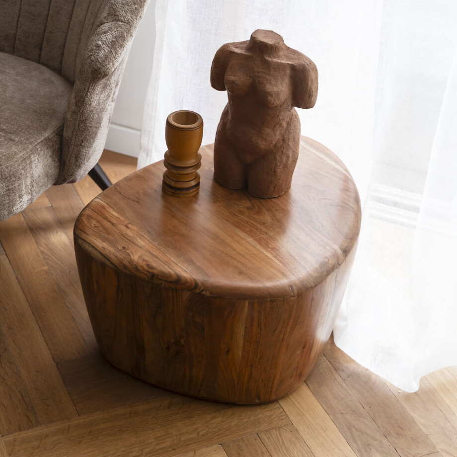 Dutchbone Organische Salontafel 'Ayla' Acaciahout, 58 x 45cm Dutchbone Organische Salontafel 'Ayla' Acaciahout, 58 x 45cm afbeelding