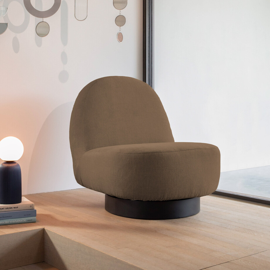 Zuiver Draaifauteuil 'Eden' Chenille, kleur Mosgroen afbeelding 1