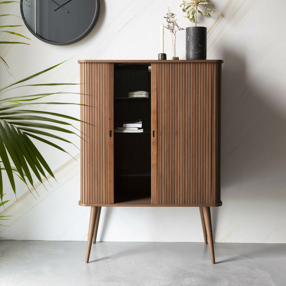 Zuiver Opbergkast 'Barbier' Walnoothout, 140 x 100cm, kleur Bruin afbeelding 
