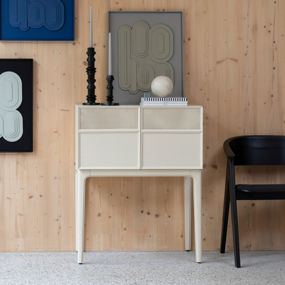 Zuiver Dressoir 'June' Eikenhout en metaal, 80cm, kleur Beige afbeelding 1