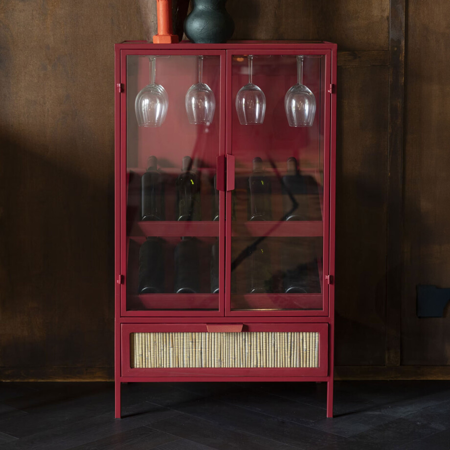 Dutchbone Wijnkast 'Mori' Sparrenhout, 130 x 60cm afbeelding 