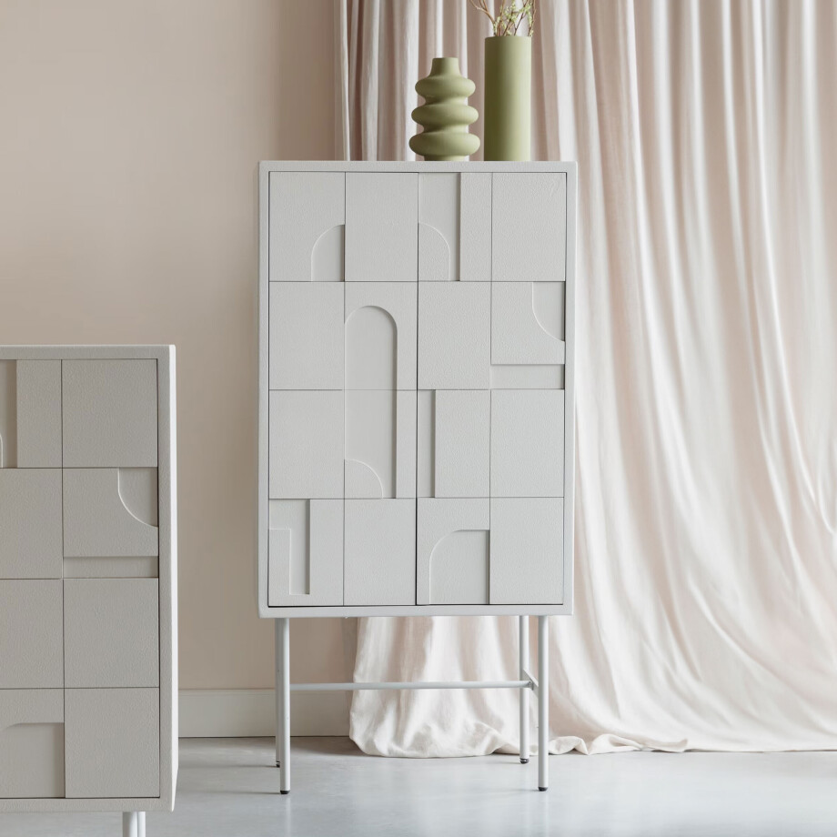 ZILT Opbergkast 'Hernandez' 140 x 70cm, kleur Beige afbeelding 