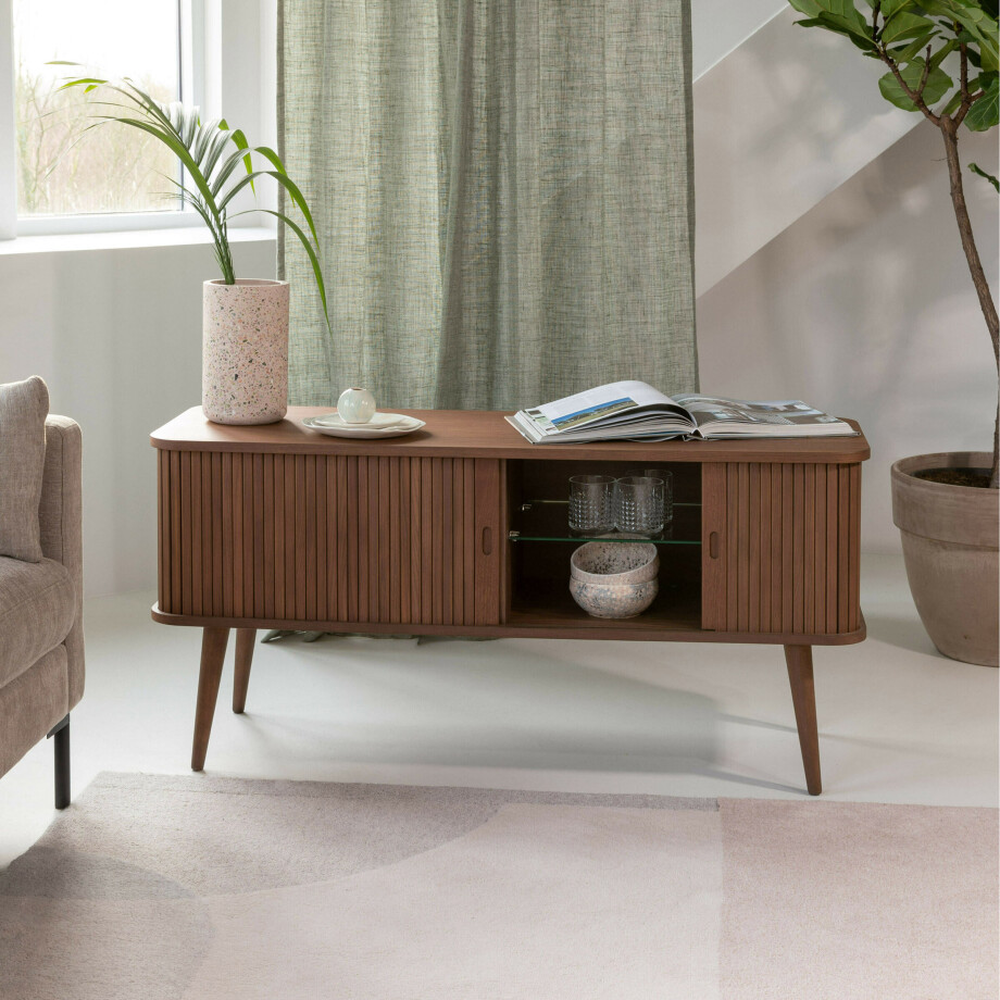 Zuiver TV-meubel 'Barbier' Walnoothout, 120cm, kleur Bruin afbeelding 