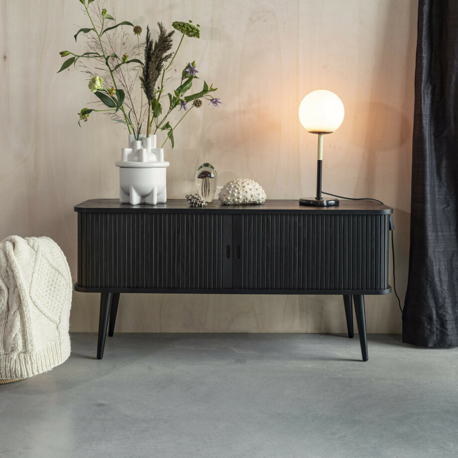 Zuiver TV-meubel 'Barbier' Eikenhout, 120cm, kleur Zwart Zuiver TV-meubel 'Barbier' Eikenhout, 120cm, kleur Zwart afbeelding 1