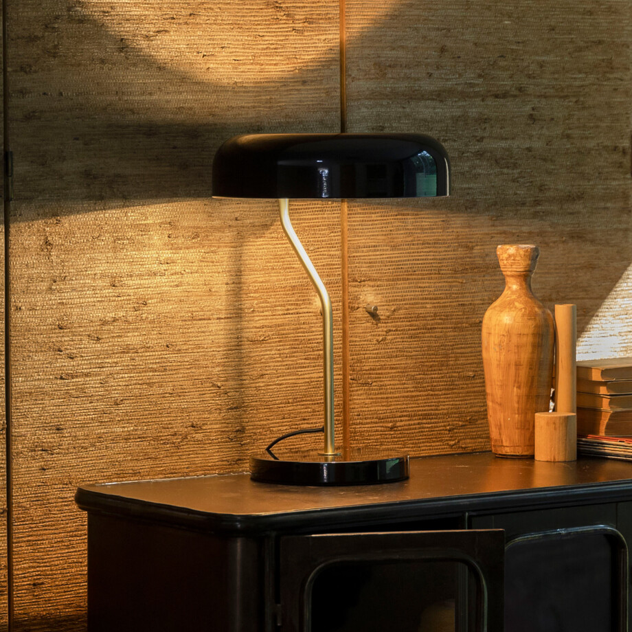 Dutchbone Tafellamp 'Eclipse' 42cm, kleur Zwart afbeelding 1