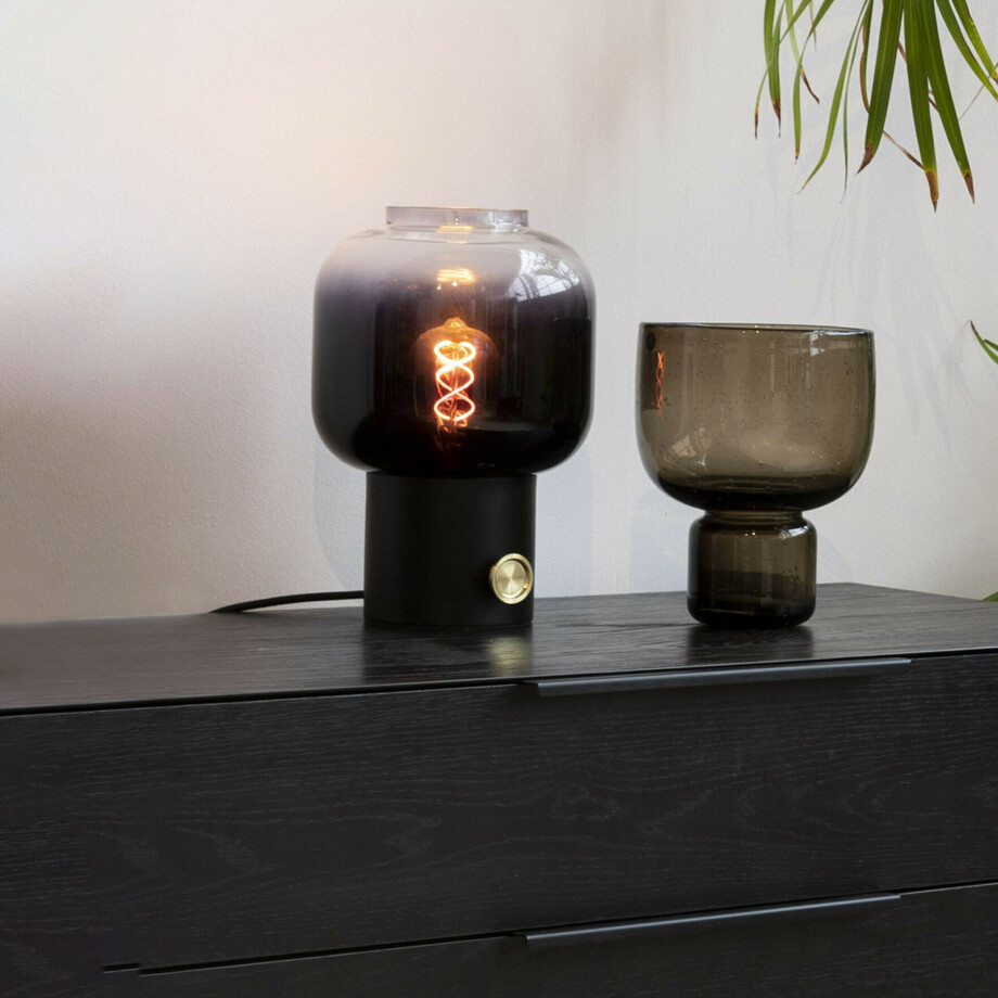 Zuiver Tafellamp 'Moody' Glas, kleur Zwart Zuiver Tafellamp 'Moody' Glas, kleur Zwart afbeelding 1
