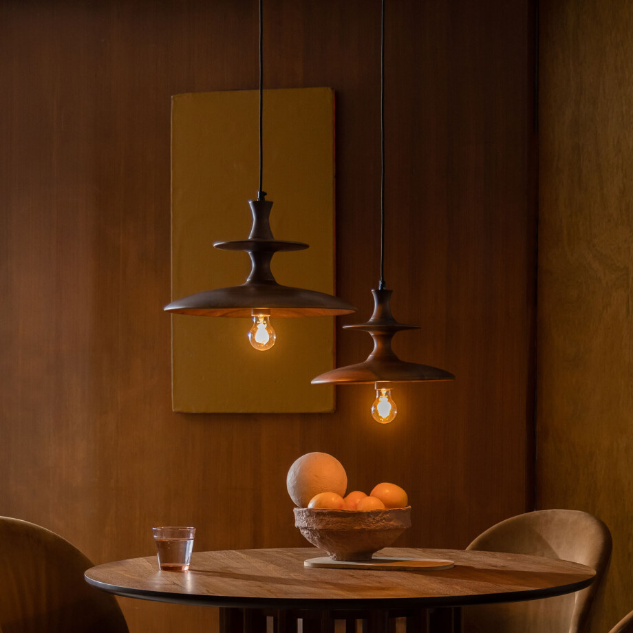 Dutchbone Hanglamp 'Cath' Mangohout, 34cm afbeelding 