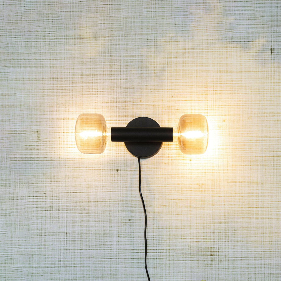 Zuiver Wandlamp 'Hawk' 2-lamps, kleur Zwart Zuiver Wandlamp 'Hawk' 2-lamps, kleur Zwart afbeelding 1