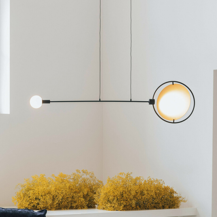 Zuiver Hanglamp 'Sirius' 133cm breed, kleur Zwart/Goud afbeelding 