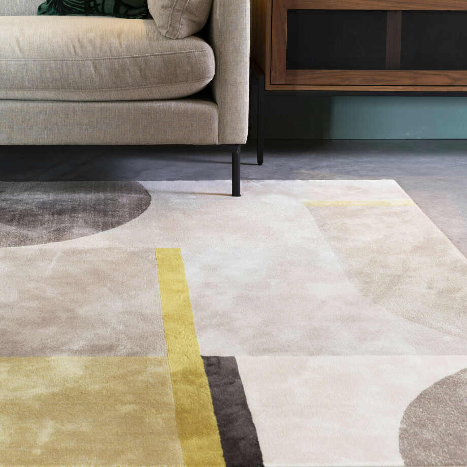 Zuiver Vloerkleed 'Hilton' 160 x 230cm, kleur Grijs/Geel Zuiver Vloerkleed 'Hilton' 160 x 230cm, kleur Grijs/Geel afbeelding 1