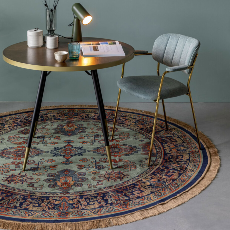 ZILT Rond Vloerkleed 'Boog' 200cm, kleur Groen afbeelding 1