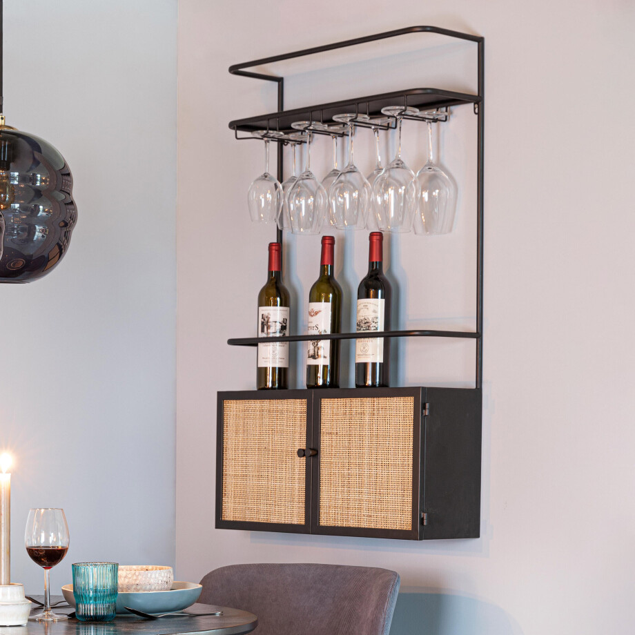 ZILT Hangend Wijnrek 'Richie' Webbing, Voor 10 flessen afbeelding 