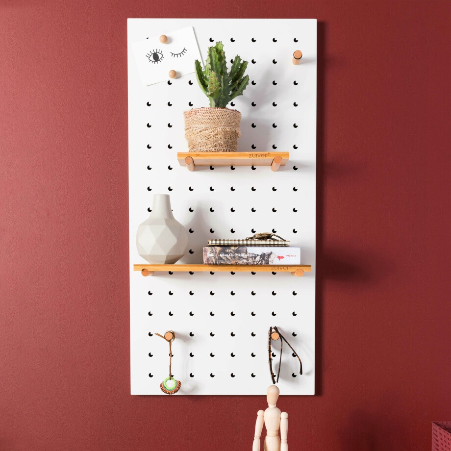 Zuiver Wandorganizer 'Bundy' 45 x 90cm, kleur Wit Zuiver Wandorganizer 'Bundy' 45 x 90cm, kleur Wit afbeelding 1
