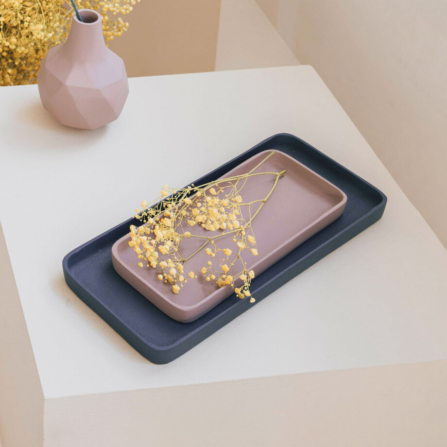 Zuiver Tray 'Rebel' Set van 2 stuks, kleur Blauw/Roze afbeelding 1