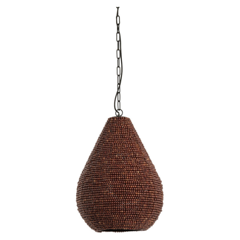 Light & Living Hanglamp 'Kabinda' Kralen, 31cm, kleur Donkerbruin afbeelding 1