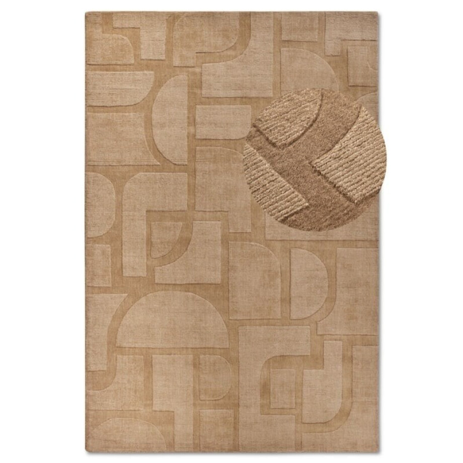 Wollen Vloerkleed Alexis - Bruin 150x80cm - - Dekbed-Discounter.nl afbeelding 