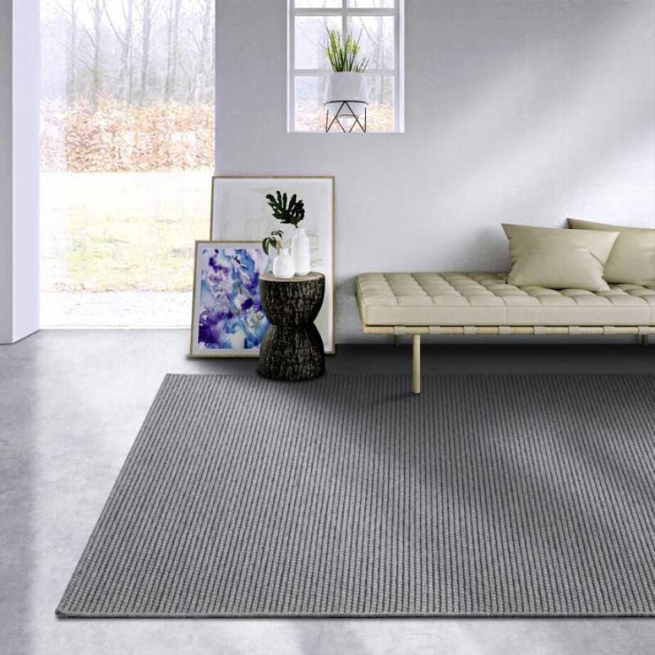 Wollen Vloerkleed Charles - Antraciet 230x160cm - Wol - Dekbed-Discounter.nl afbeelding 1