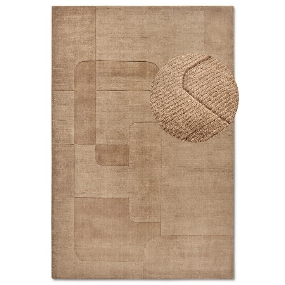 Wollen Vloerkleed Charlotte - Bruin 150x80cm - - Dekbed-Discounter.nl afbeelding 