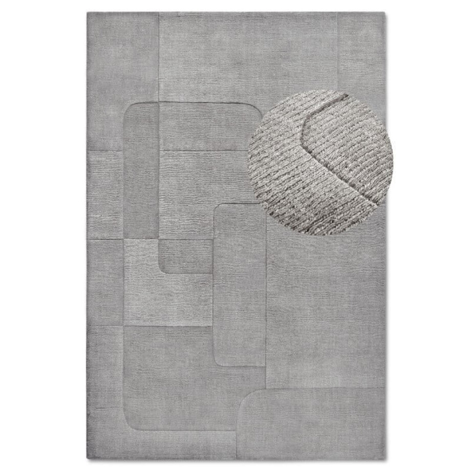 Wollen Vloerkleed Charlotte - Grijs 150x80cm - - Dekbed-Discounter.nl Wollen Vloerkleed Charlotte - Grijs 150x80cm - - Dekbed-Discounter.nl afbeelding