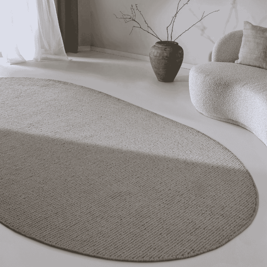 Wollen Vloerkleed Francois Ovaal - Beige 230x160cm - - Dekbed-Discounter.nl Wollen Vloerkleed Francois Ovaal - Beige 230x160cm - - Dekbed-Discounter.nl afbeelding