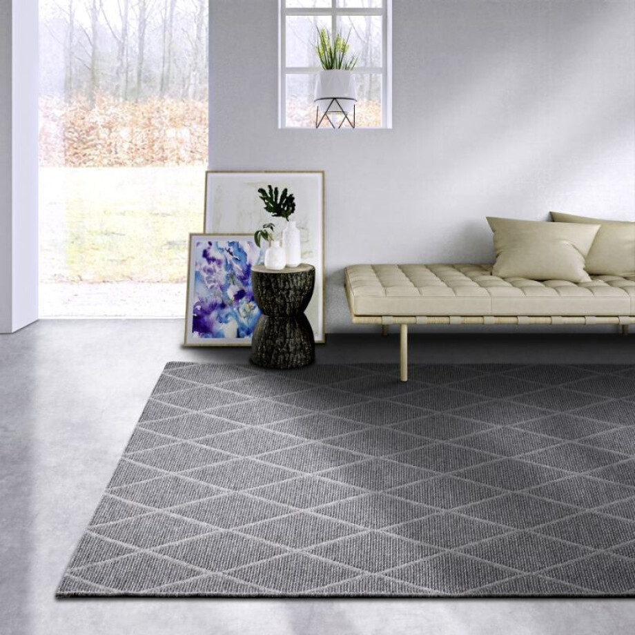 Wollen Vloerkleed Maria - Antraciet 290x200cm - Wol - Dekbed-Discounter.nl Wollen Vloerkleed Maria - Antraciet 290x200cm - Wol - Dekbed-Discounter.nl afbeelding 1