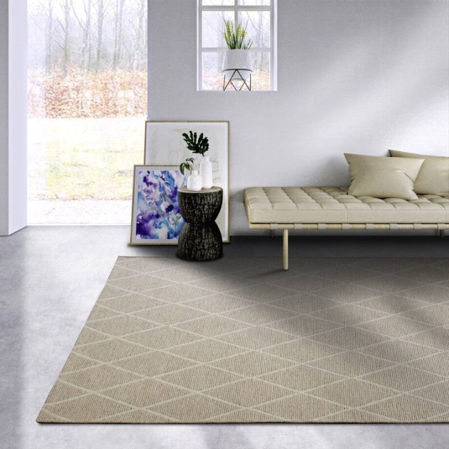 Wollen Vloerkleed Maria - Beige 290x200cm - Wol Polypropyleen - Dekbed-Discounter.nl Wollen Vloerkleed Maria - Beige 290x200cm - Wol Polypropyleen - Dekbed-Discounter.nl afbeelding 1