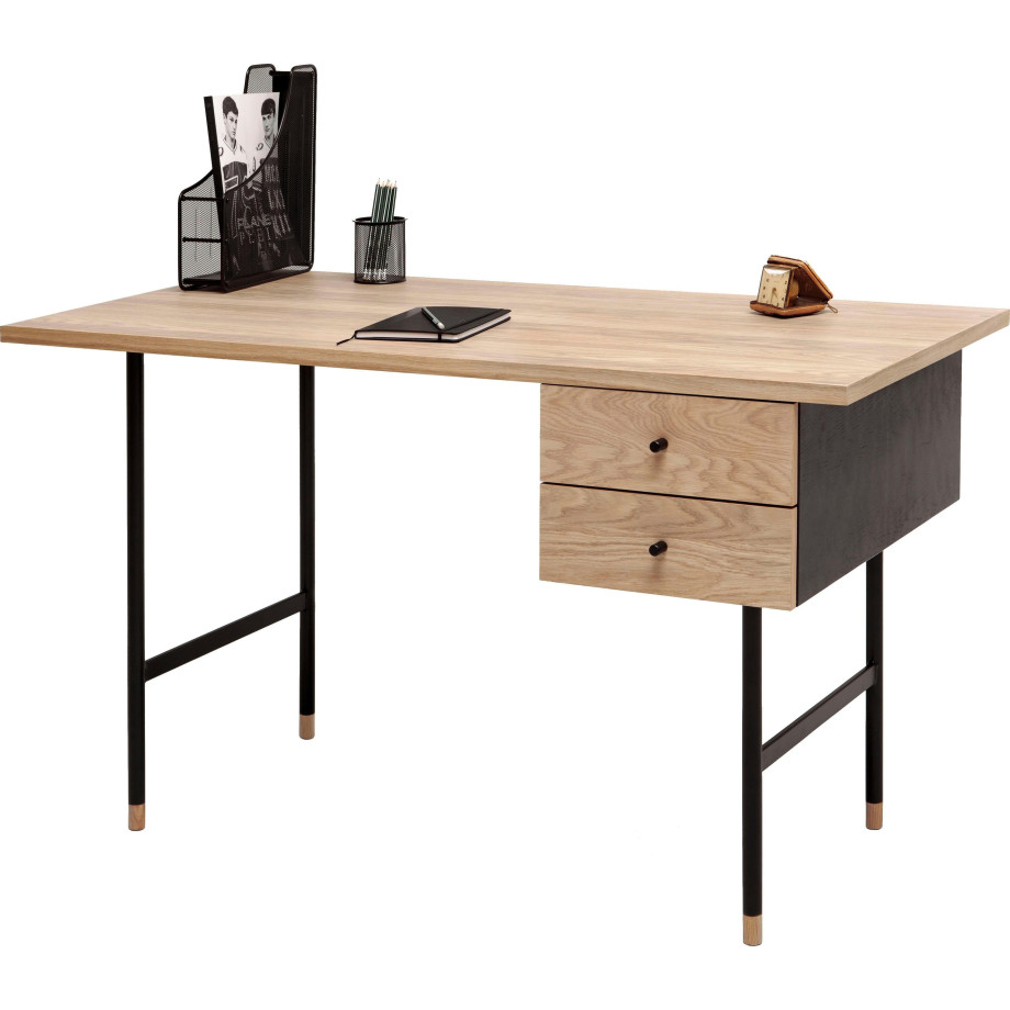 Woodman Bureau Daniel Laden met soft-closefunctie, poten van metaal afbeelding 1