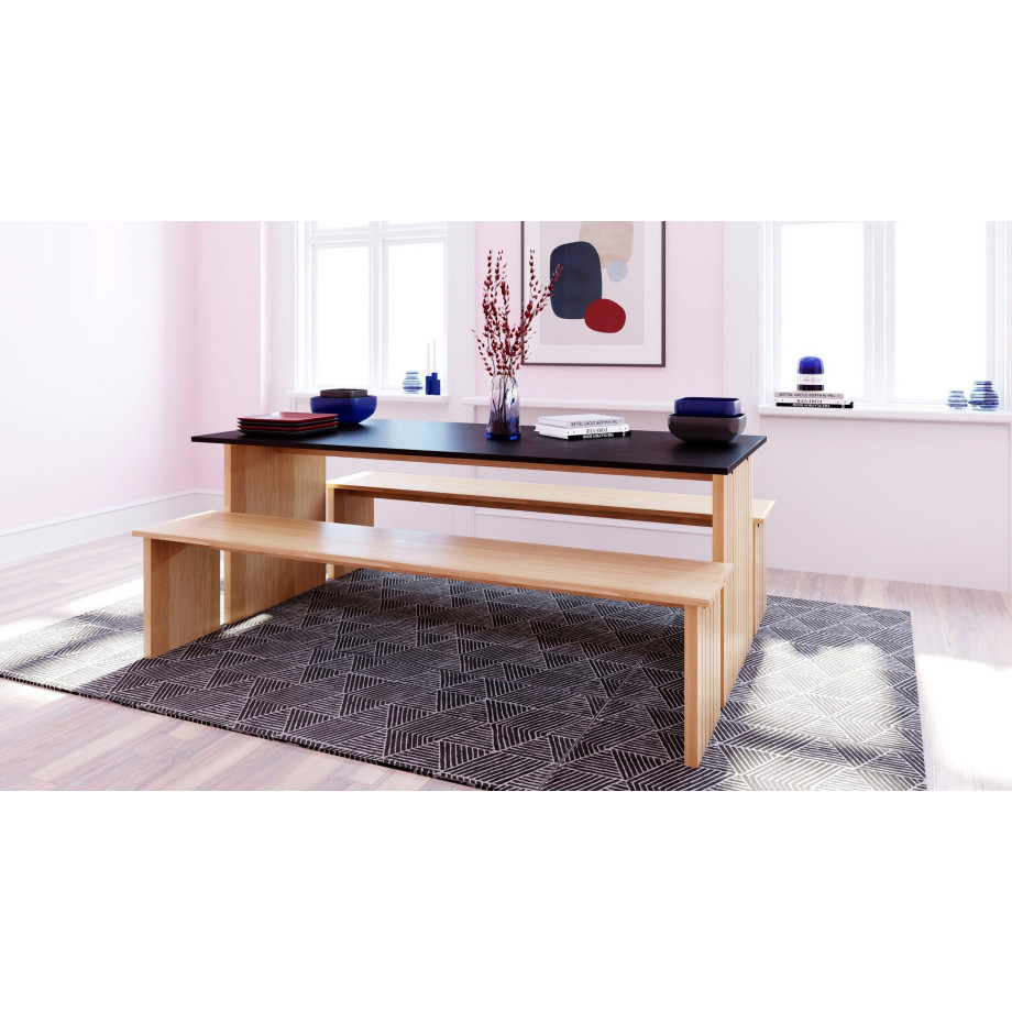 Woodman Eettafel Stripe Houtfineer van eiken afbeelding 1