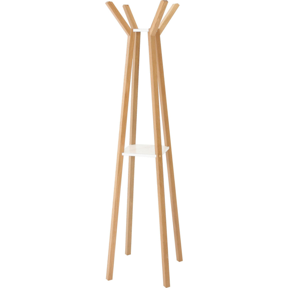 Woodman Kapstok Monti in scandinavisch design, van massief eiken, met 4 haken afbeelding 1