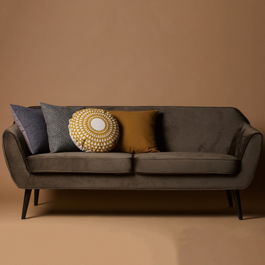 WOOOD 2-zits Bank 'Rocco' Velvet, kleur Groen WOOOD 2-zits Bank 'Rocco' Velvet, kleur Groen afbeelding 1