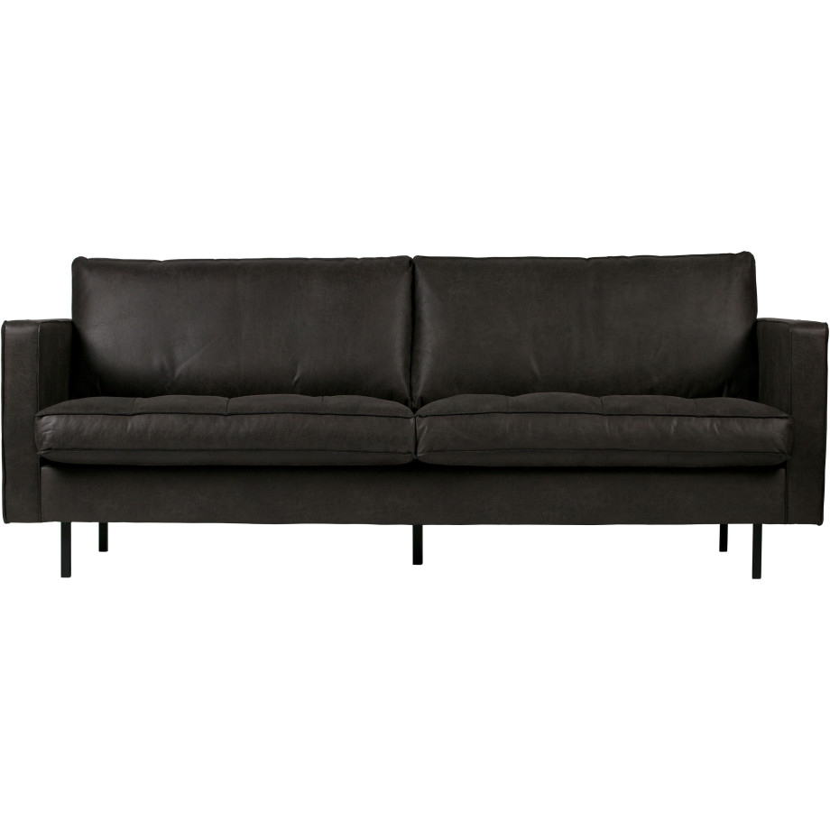 WOOOD 2,5-zits Rodeo Classic Sofa 2,5-zits zwart vrijstaand, met gerecycled leer, h 83 cm x b 230 cm afbeelding 1