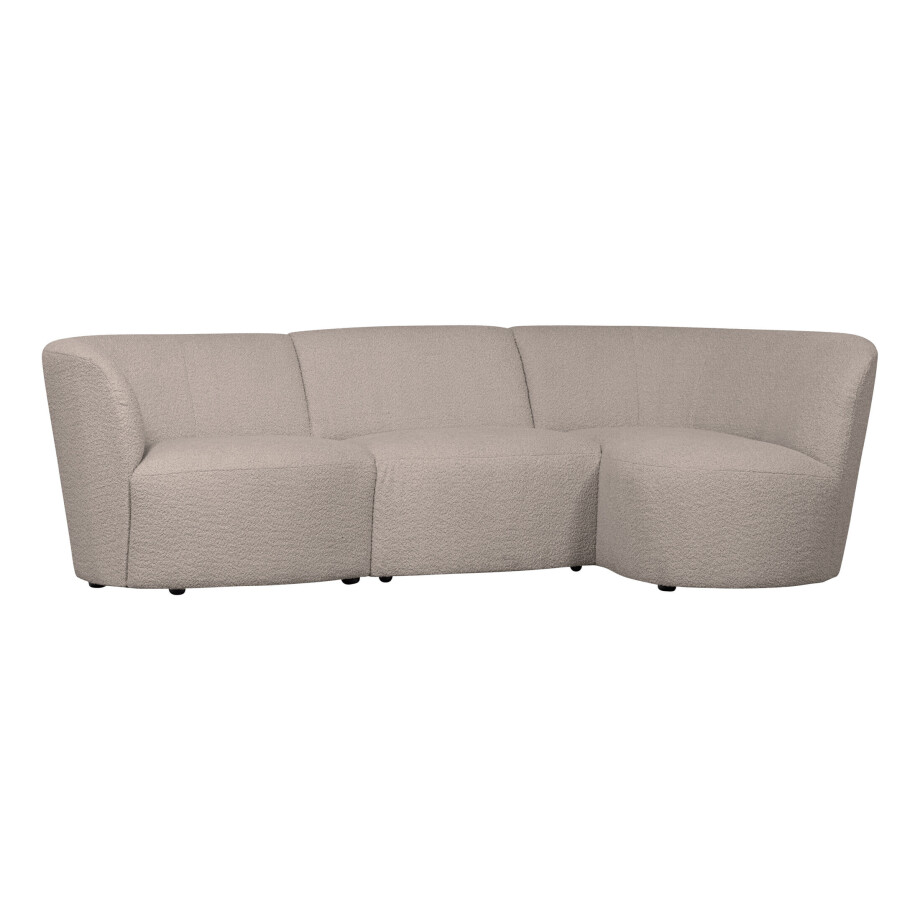 WOOOD 3-zits Loungebank 'Coco' Rechts, Bouclé, kleur Zand afbeelding 1